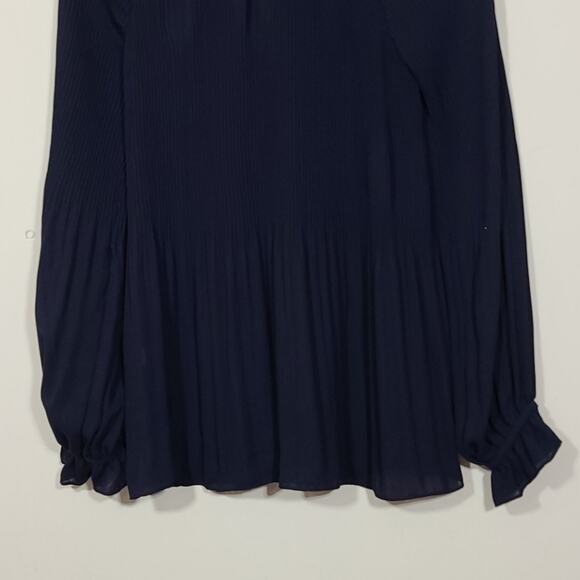 Banana Republic Pleasant Pleated Blouse Blue - Picture 7 of 8